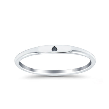 Heart Oxidized Band Solid 925 Sterling Silver Thumb Ring (2.2mm)